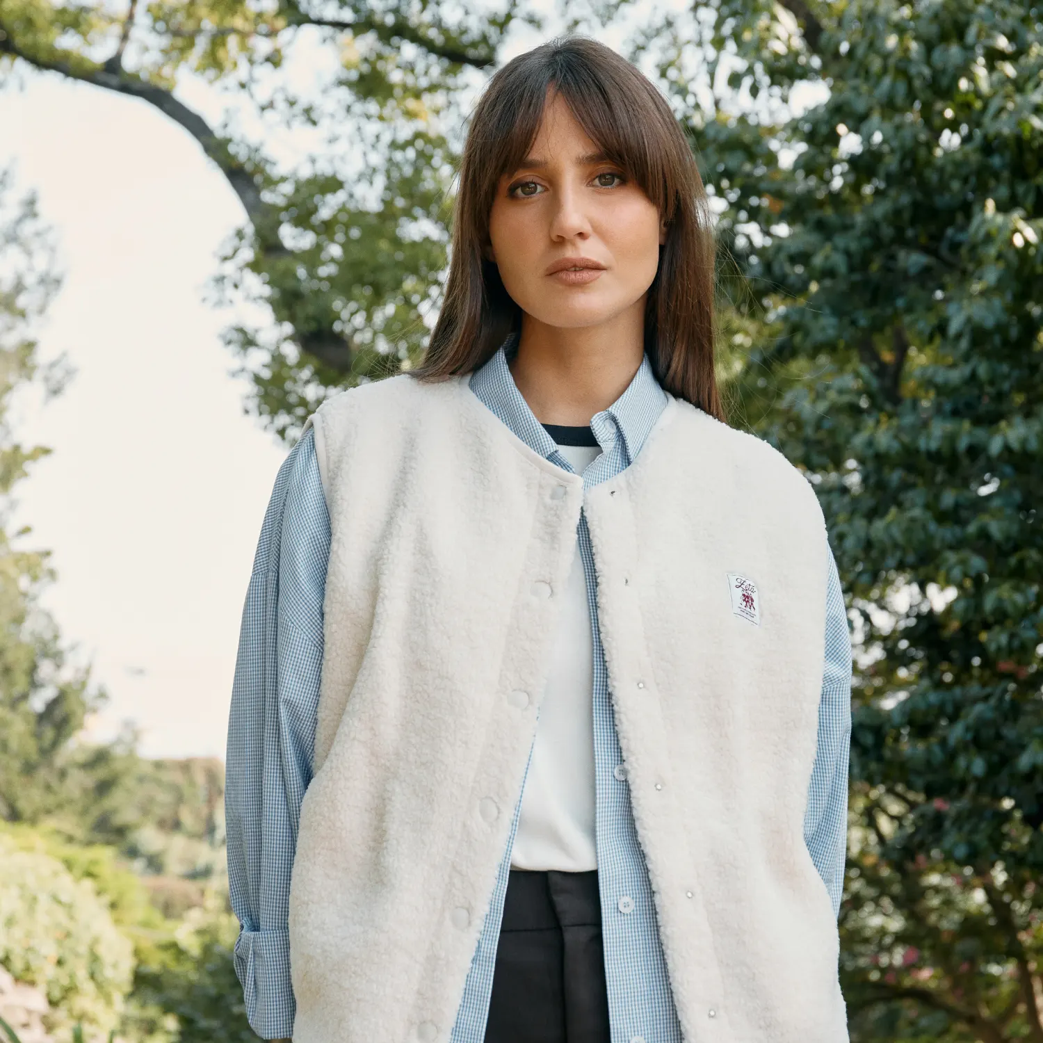 Veste Sherpa sans manches Beige - Image 3