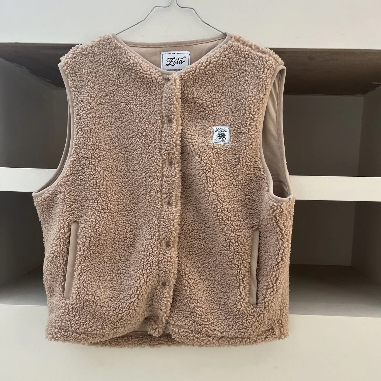 Veste Sherpa sans manche Camel - M (Seconde main) - Image 2